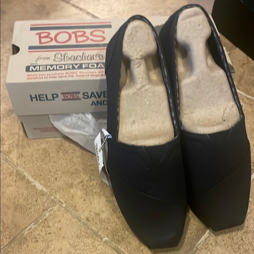 BOBS Black Slip-On Shoes